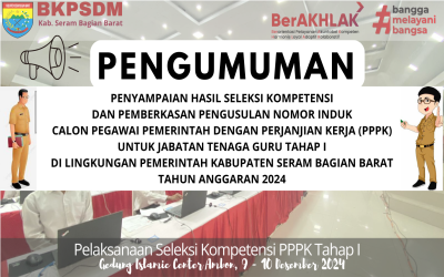 Hasil seleksi Kompetensi dan Pemberkasan Pengusulan Nomor Induk PPPK untuk Jabatan Tenaga Guru Tahap I Tahun Anggaran 2024