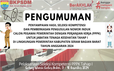 Hasil seleksi Kompetensi dan Pemberkasan Pengusulan Nomor Induk PPPK untuk Jabatan Tenaga Kesehatan Tahap I Tahun Anggaran 2024